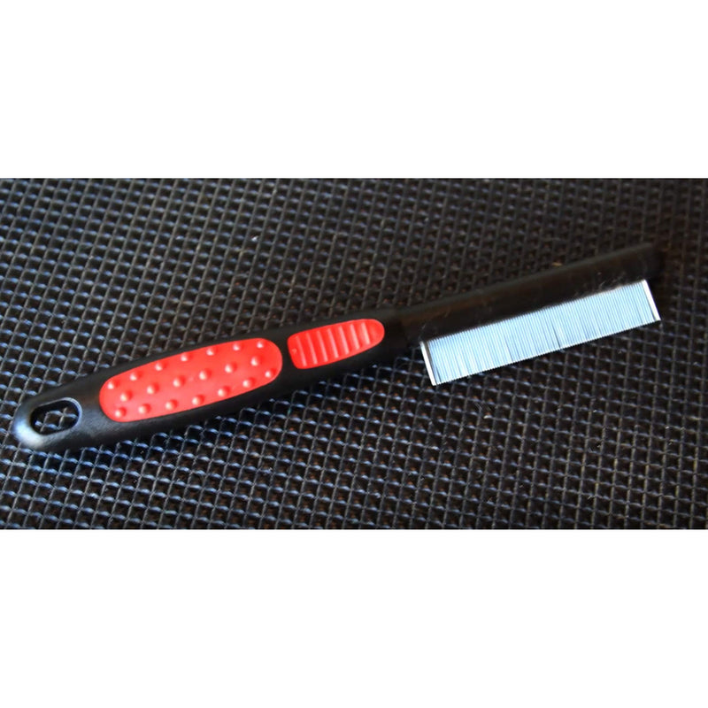 Ryan's Pet Supplies Paw Brothers Flea Comb for Small and Large Dogs and Cats with Handle, Professional Dog Grooming Kit and Supplies, Puppy Essentials, Black and Red, 8.8 Inches - PawsPlanet Australia