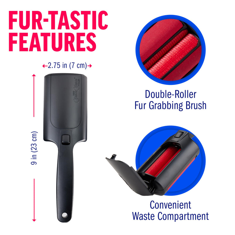 Chom Chom Roller Pet Hair Remover and Mini Reusable Lint Roller - ChomChom Cat and Dog Hair Remover for Furniture, Couch, Carpet + Mini ChomChom for Clothes - PawsPlanet Australia
