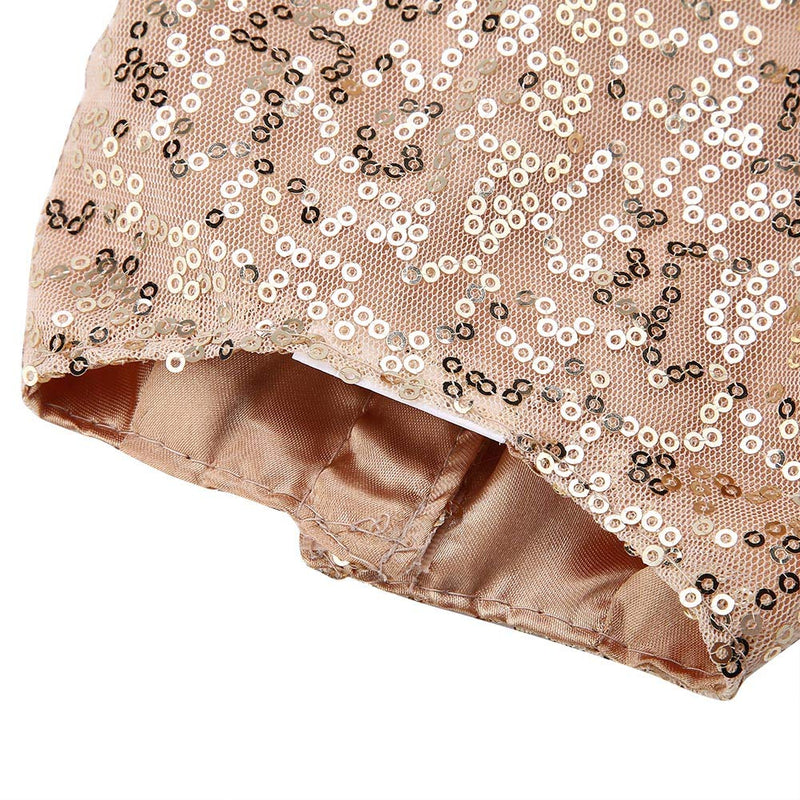 Small Dog Wedding Dress Walfront Rose Gold Sequined Princess Bubble Skirt (M)