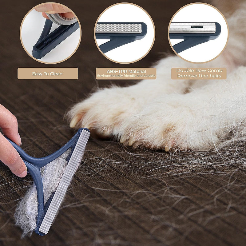 2-in-1 Pet Hair Remover Set - Pet Hair Removal Gloves – Electrostatic Grooming Gloves & Lint Remover Brush to Clean Cat & Dog Hair on Couch, Furniture, Carpet, Rug, Pet Bed, Curtain, & Upholstery - PawsPlanet Australia