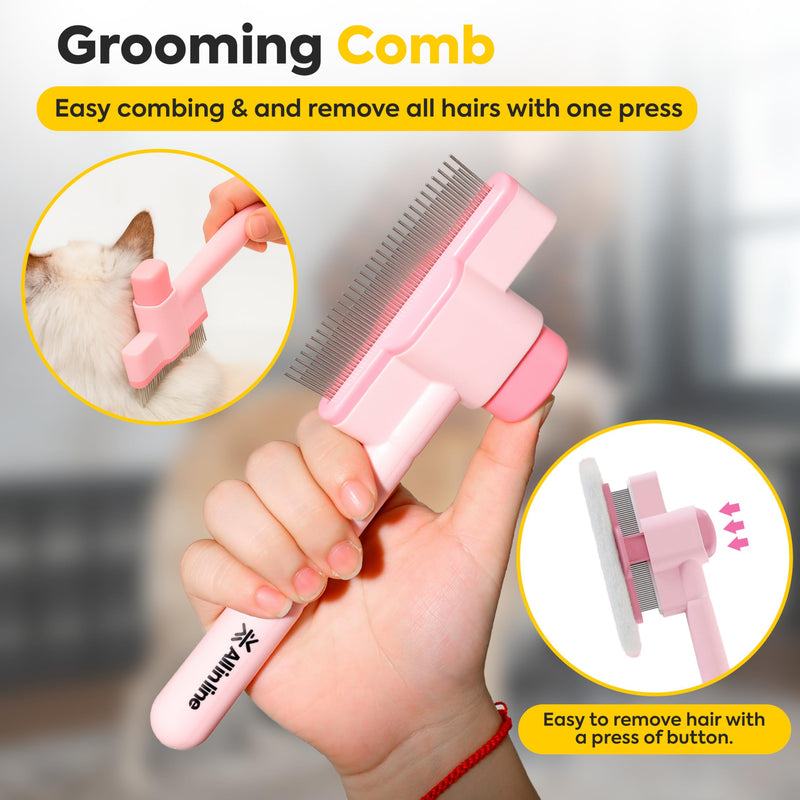 Pet Hair Removal Glove for Dogs & Cats | Upgraded Reusable Electrostatic Grooming Glove with Bonus Shedding Brush & Detangling Comb | Hair Remover for Clothes, Sofa, Carpet, beds, & Car Seats - PawsPlanet Australia