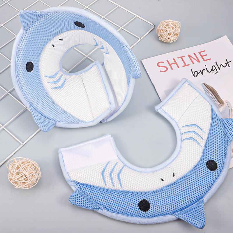 Cat Cone Collar Soft, Cute Cat Recovery Collar Soft Adjustable Cat Cones to Stop Licking Comfortable Breathable Lightweight Neck Cone for Cats Kittens Pet After Surgery S Blue Shark - PawsPlanet Australia