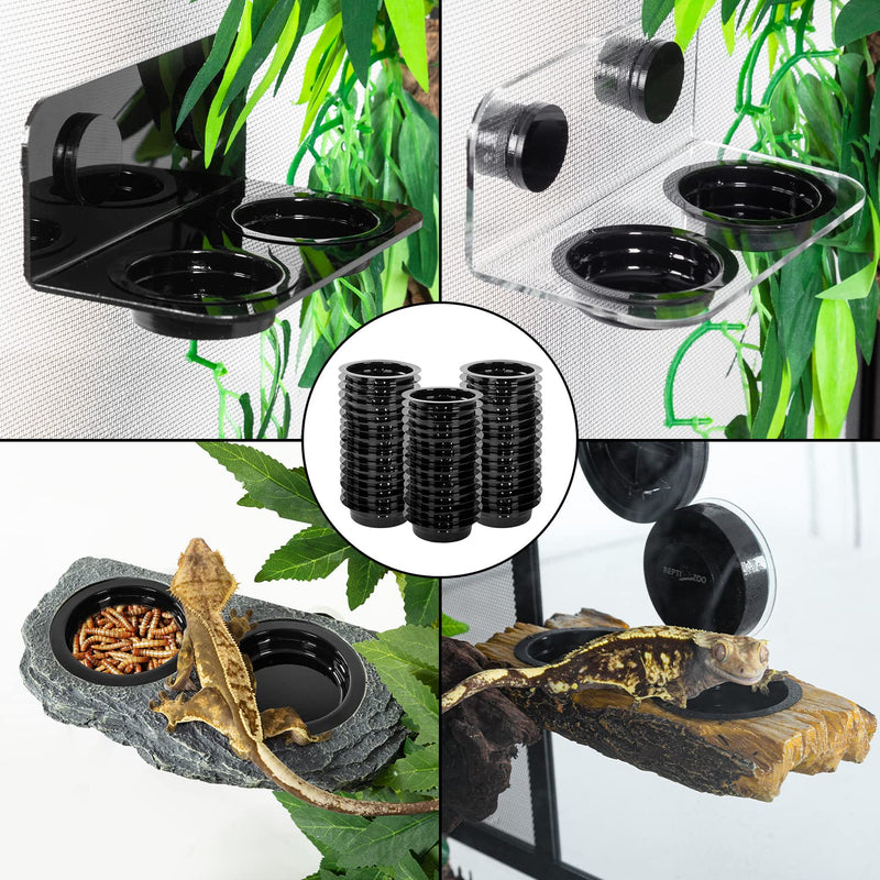 WACOOL Magnetic Reptile Ledge, Acrylic Gecko Feeding Ledge with 6PCS Cups, Reptile Food Water Feeder Dish for Geckos Iguana Chameleon Pets (Cups) Feeding Cups 50PCS - PawsPlanet Australia