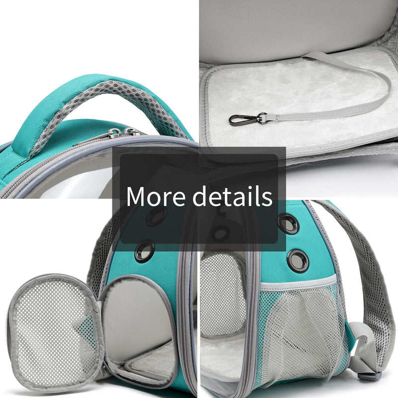 Portable Travel pet Backpack Carrier Hamster Bag Guinea Pig Bird Small Dog cat Turtle Carrier Rabbit Cage Squirrel Bearded Dragon Breathable Hangbag (Green) green - PawsPlanet Australia