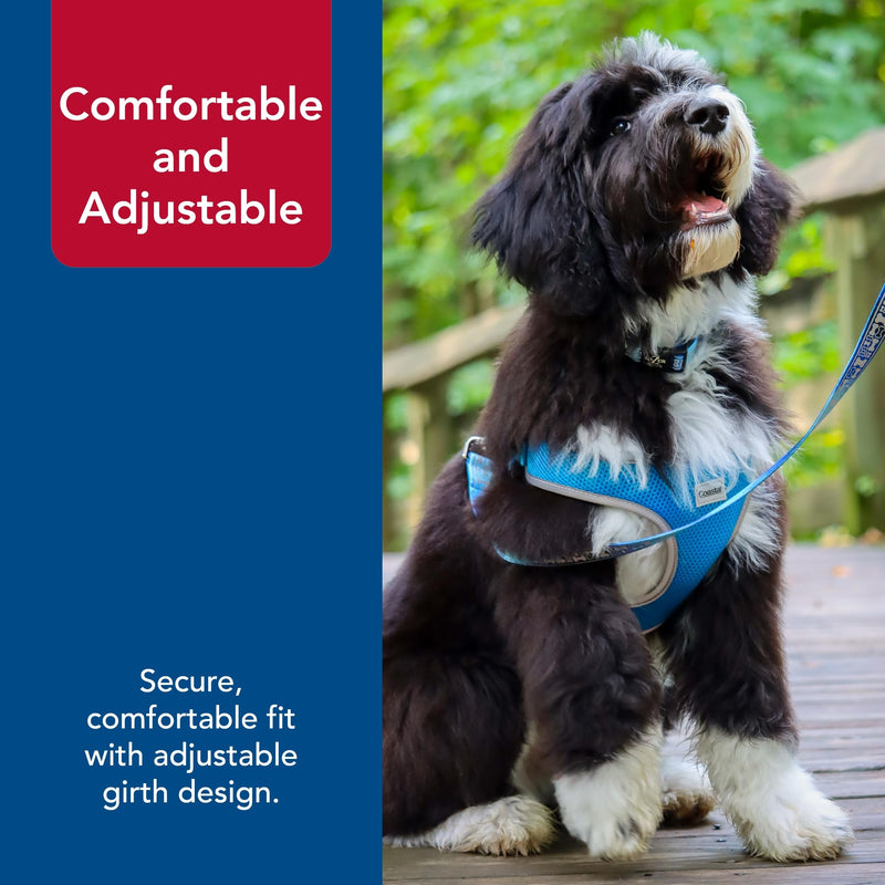 Coastal Pet Comfort Soft Reflective Wrap Adjustable Dog Harness - No-Pull Dog Harness for Small & Large Dogs - Blue Lagoon - 1" x 28"–36" - PawsPlanet Australia