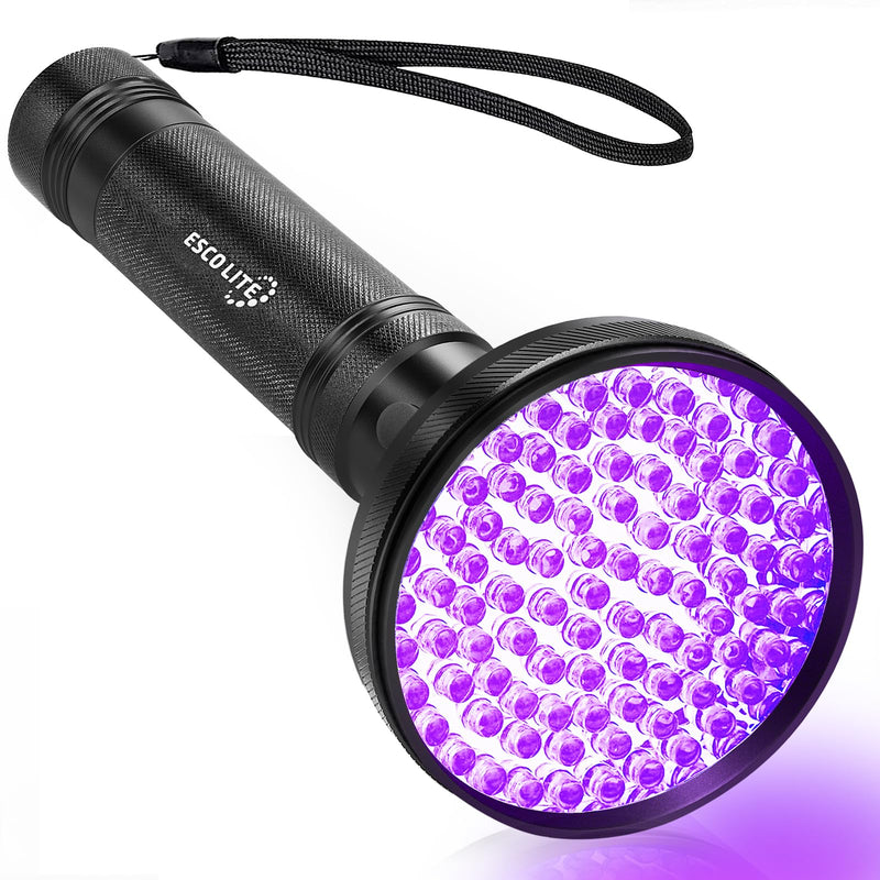 ESCO LITE Black Light UV Flashlight, 100 LED Black Light for Pet Urine Detection,Ultraviolet Flashlights for Dog Urine, Scorpions,Dry Stains and Bed Bug - PawsPlanet Australia