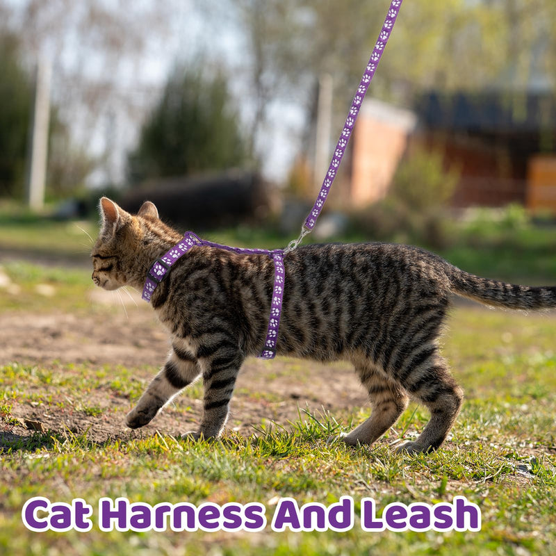Cat Harness and Leash with Collar Set, Escape Proof Adjustable H-Shped Cat Harness Cats Belt Walking Travel Kitten Harnesss, Adjustable Kitten Harnesss for Small Medium Cats - PawsPlanet Australia