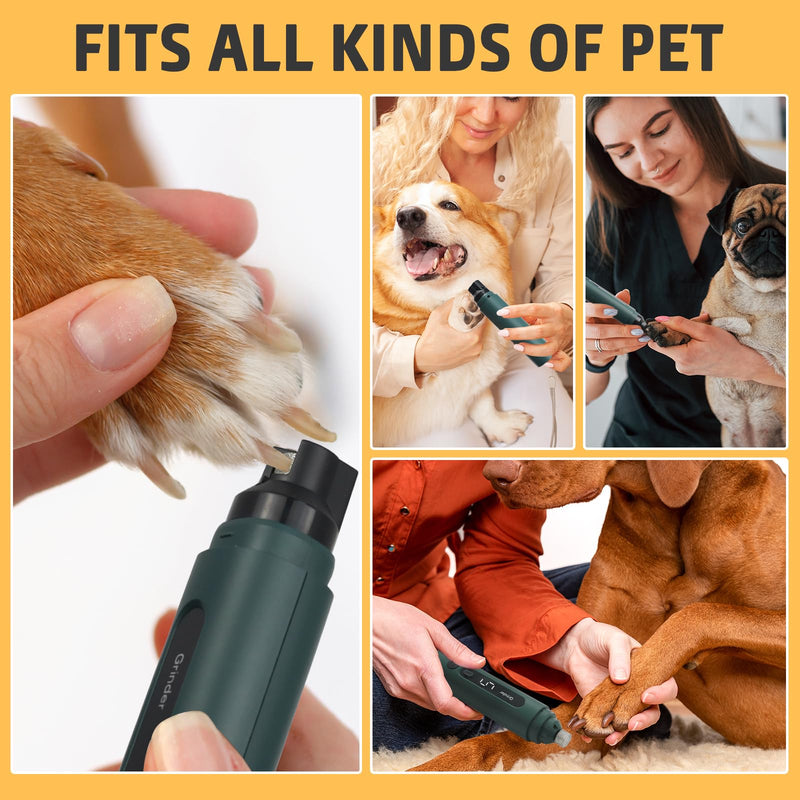 SUPERFA Electric Dog Nail Grinder With Dust Proof, 5 Speed Silent Dog Nail Trimmer with LED Lights, Electric Dog Nail Grinders For Large Medium Small Dogs