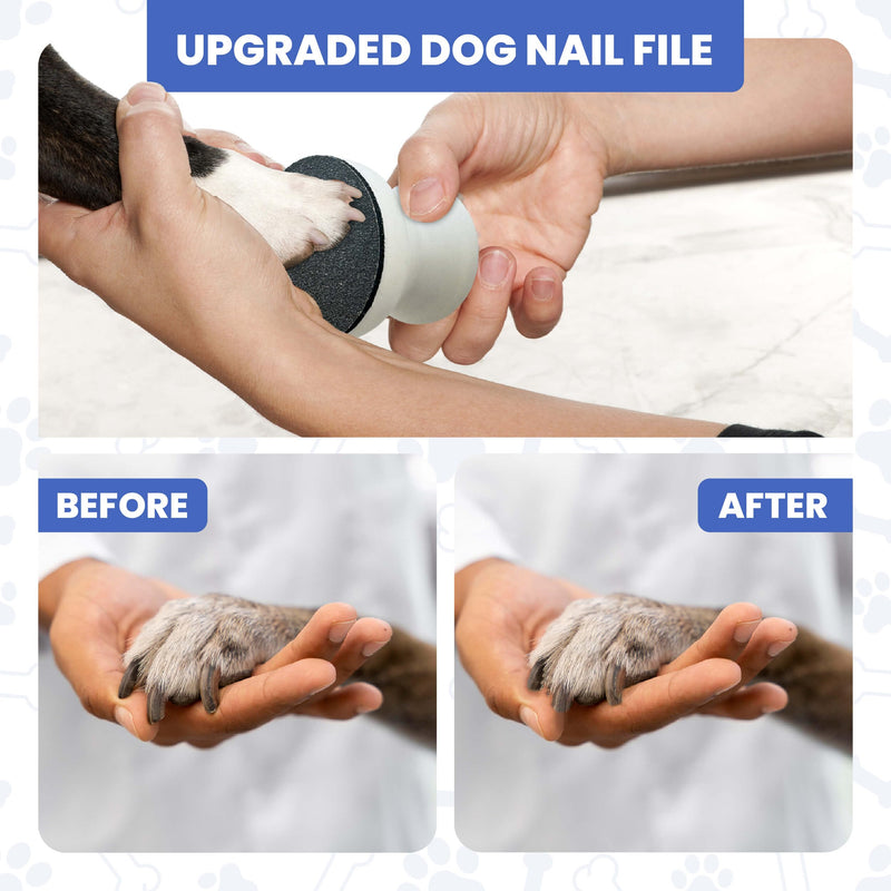 Dog Nail File - Upgraded Dog Nail Scratch Board - 1 White Nail File for Dogs w/ 4 Replaceable Sandpapers - Dog Nail Trimmers - Round Dog Nail Grinder for Pet Nails - Relaxing Dog Nail Trimming Board - PawsPlanet Australia