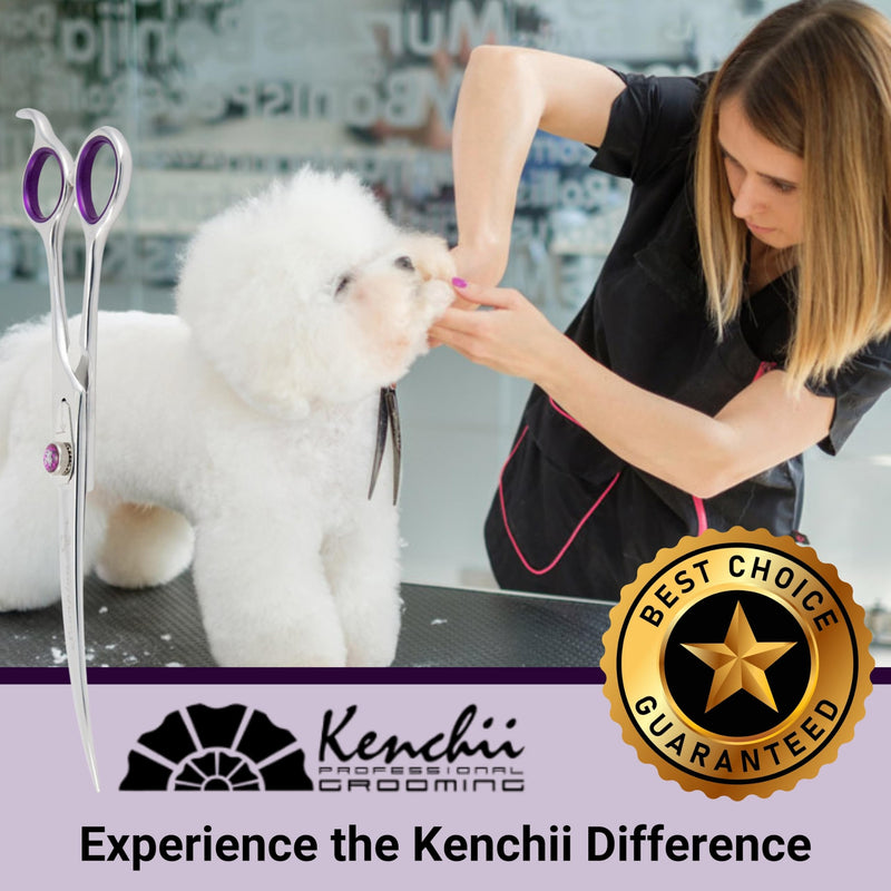 Kenchii Scorpion Dog Grooming Scissors, 8 Inch Curved Shears, Dog Scissors for Grooming, Professional Pet Grooming Scissors, Heavy Duty, Durable and Sharp 8" Curved - PawsPlanet Australia