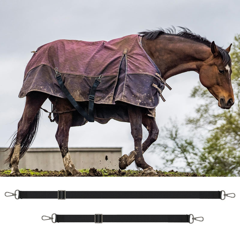 6 Packs Horse Blanket Leg Straps - Replacement Elastic Horse Blanket Straps Replacement with Double Swivel Snaps,Adjustable Length 24 to 42 Inches - PawsPlanet Australia