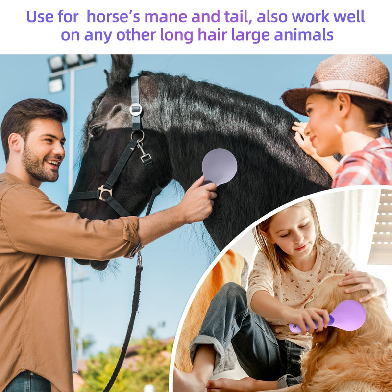 Equine Mane & Tail Combs Horse Brush Shedding Brush Grooming Tool for Horse (Gray) Gray - PawsPlanet Australia