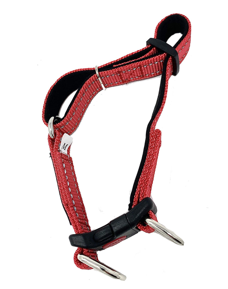 Albcorp Reflective Service Dog Collar – Sizes XS to XL (8.6–28.7 Inches), Service Dog Rubber Patch, Neoprene-Padded Comfort & High-Visibility Gear for Dedicated Handlers, Medium, Red M(13.4" x 17.7") Neck Girth - PawsPlanet Australia