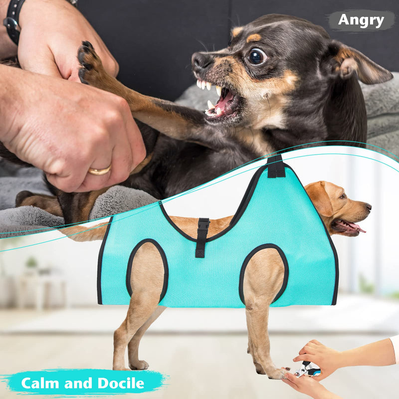 Dog Grooming Hammock - Upgrade Pet Grooming Harness for Nail Trimming (S 30lb), Dog Sling for Nail Clipping, Dog Hanging Holder Hanger for Cutting Nail with Nail Clippers S for Small Dogs 30LB Green - PawsPlanet Australia