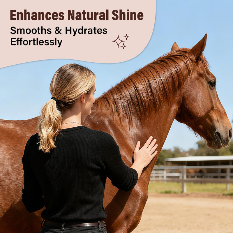 Equine Essential Oil Spray – Olive & Jojoba Blend for Silky Mane & Tail | Smooths, Detangles & Adds Natural Shine | for Horses & Dogs, 3.38 oz Fruity Melon Scent
