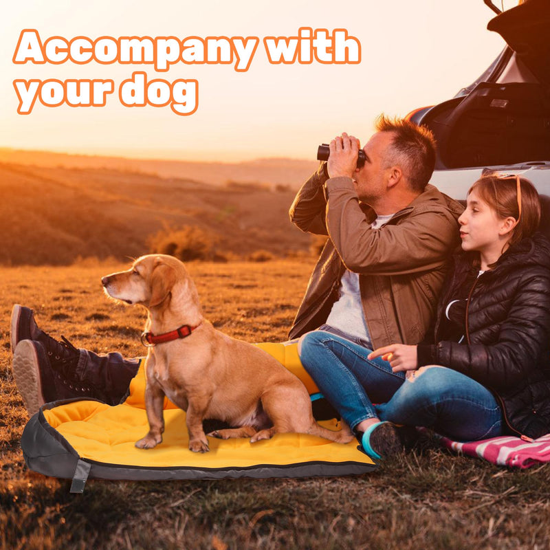 Lifeunion Dog Sleeping Bag with Storage Bag Waterproof Warm Packable Dog Bed for Travel Camping Hiking Backpacking (Grey+Orange) Grey+Orange - PawsPlanet Australia