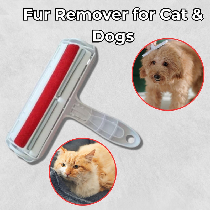 Portable Pet Hair Remover | Reusable Lint Roller for Cat and Dog | Hair Remover for Furniture, Couch, Carpet, Clothing, Seat and Bedding (Red) Standard Red - PawsPlanet Australia