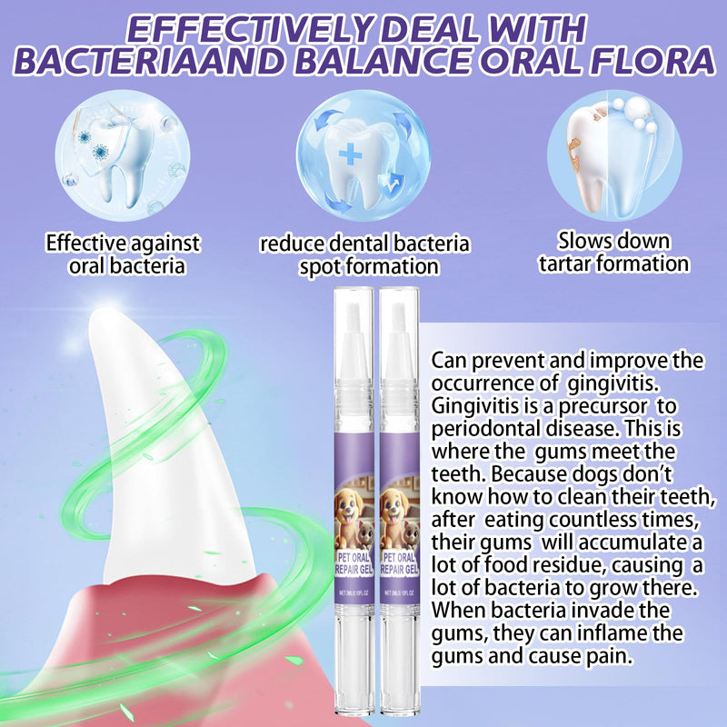 Pack of 4 Toothbrush Pens for Dental Care Dogs and Dental Care Cats, Gel for Oral Care of Pets, Teeth Cleaning Pen for Pets, Brush Your Teeth