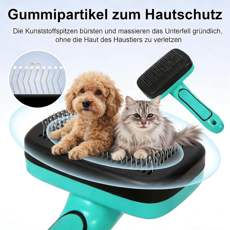 5 PCS Self Cleaning Slicker Brush & Pet Grooming Rake & Bath Brush & Nail Clippers & Pet Comb for Dogs and Cats,Professional Deshedding Dematting Tool for Long and Short Haired Pets Green-5pc - PawsPlanet Australia