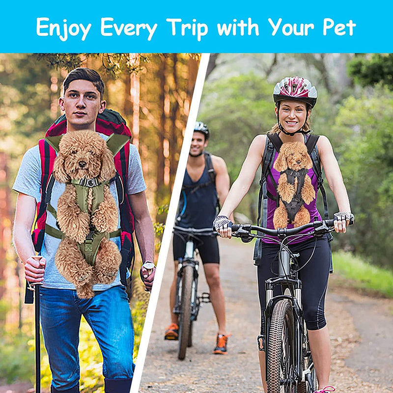 PetBonus Pet Front Dog Carrier Backpacks, Adjustable Dog Backpack Carrier, Legs Out Easy-fit Dog Chest Carrier for Medium Small Dogs, Hands Free Dog Front Carrier for Hiking, Cycling (Black, L) Black Large - PawsPlanet Australia