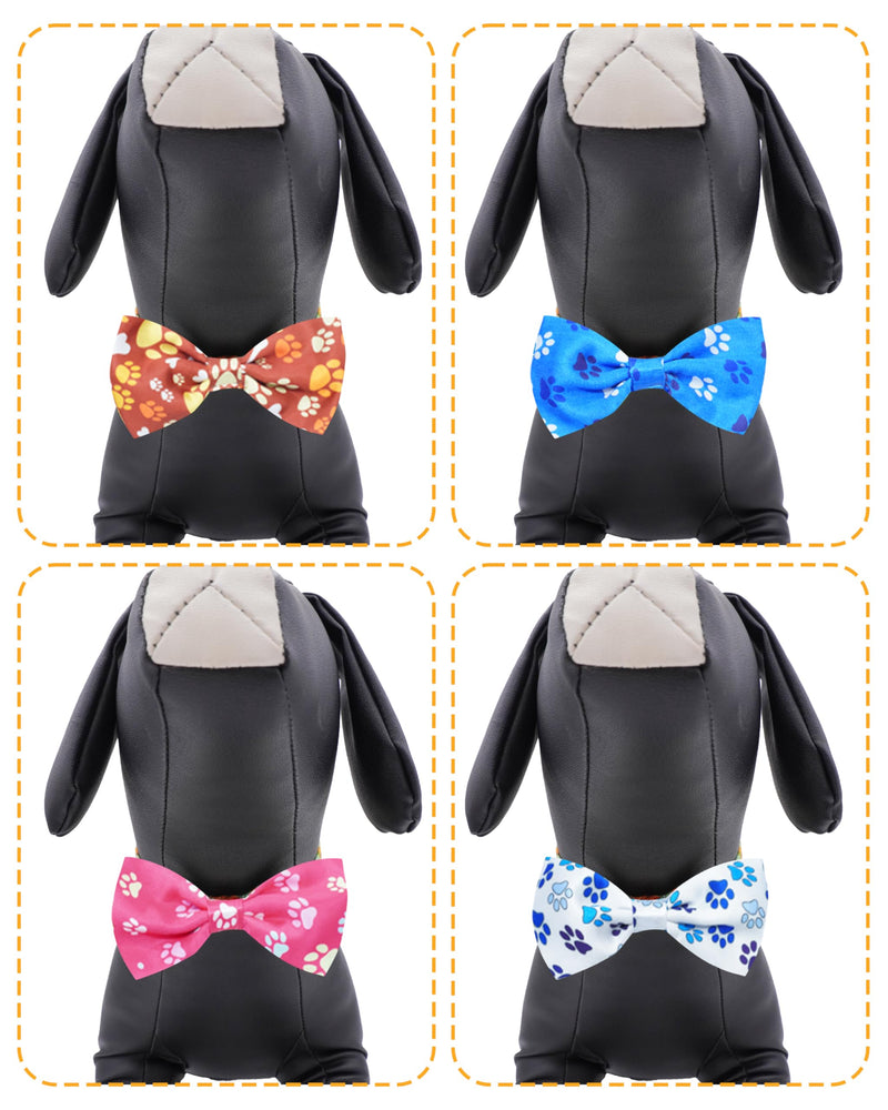 PET SHOW 30 Pack Small Dog Collar Bow Ties Bulk Puppy Paw Bone Adjustable Bowties for Large Medium Dogs Cats Bowknots Pet Grooming Accessories (Small) Paw Bowties S/M - PawsPlanet Australia
