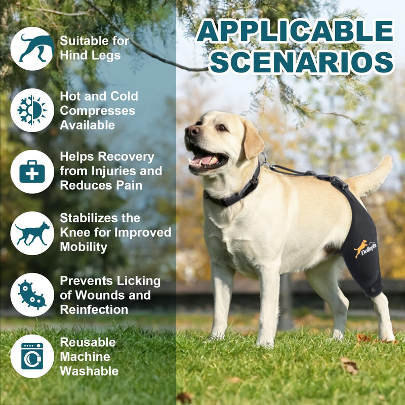 Dog Knee Brace for Torn ACL Hind Leg, Hot/Cold Compress for Patella Dislocation or Osteoarthritis, Cruciate Ligament Injuries, for Medium & Large Dogs(Left Leg,XL) Left Leg XL - PawsPlanet Australia