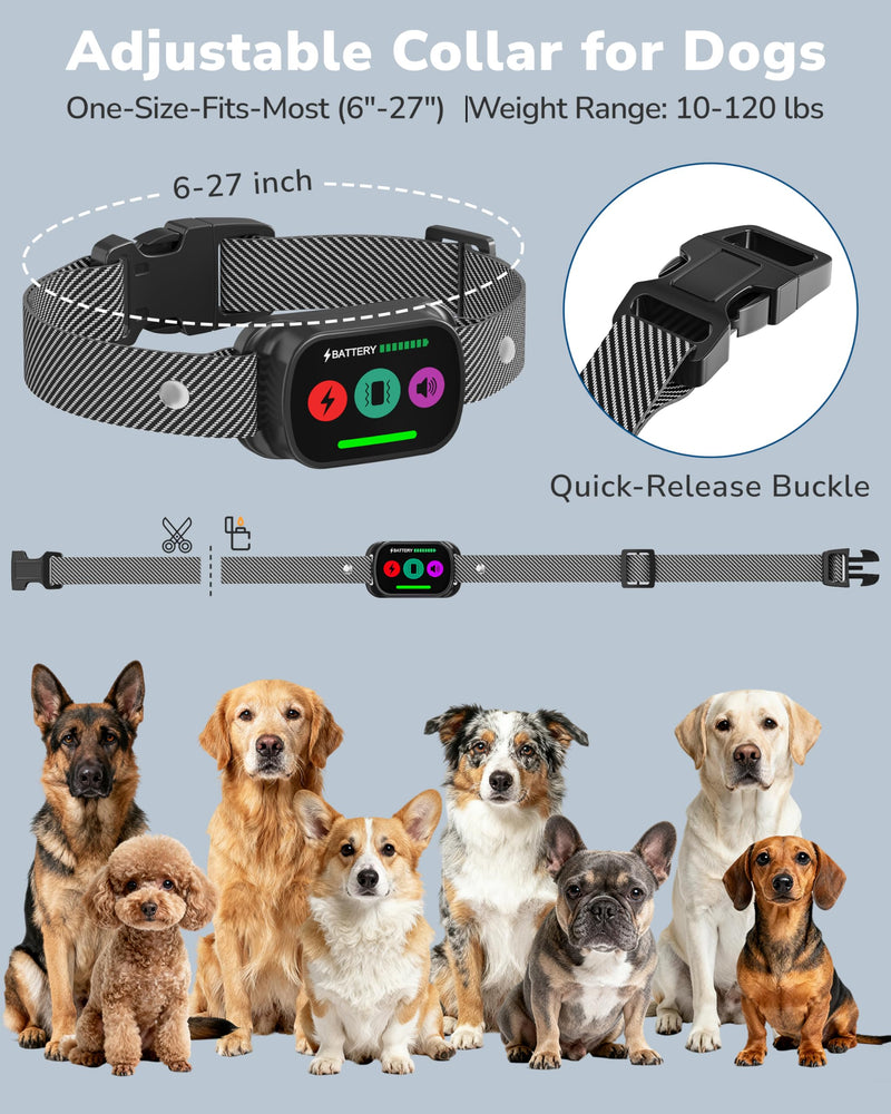 Dog Shock Collar with Remote Control, 3300FT Dog Training Collar with Beep/Vibration/Shock, Security Lock, IPX8 Waterproof Ecollar Rechargeable for Medium Large Dogs Black