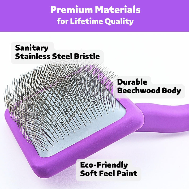 Dog Slicker Brush, Grooming Brush for Poodle, Doodle, Goldendoodle & All Long Haired Dogs, Long Pin Wood Brush Pefect for Dematting & Detangling, Effortless Grooming Pet Hair At Home - Large - PawsPlanet Australia
