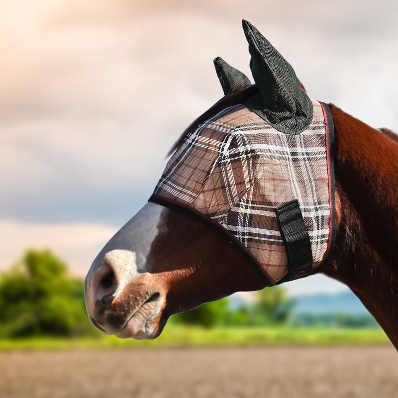 Kensington Signature Fly Mask w/Web Trim, Soft Mesh Ears & Forelock Opening Size: L-Average Color: 121 - Deluxe Black