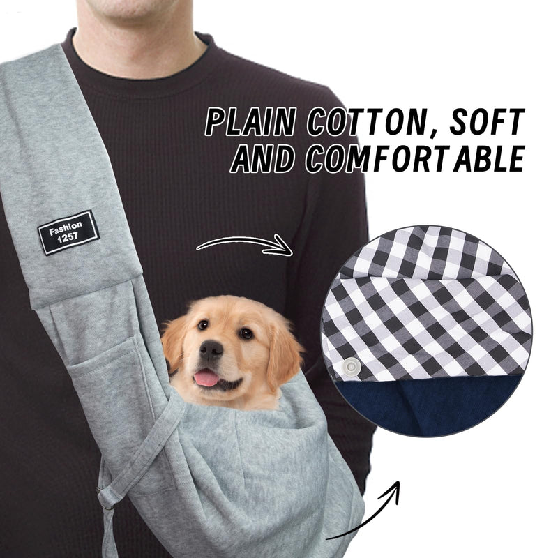 Dog and Cat Sling Carrier, Dog Carrier with Adjustable Opening Strap, Travel Bag for Small Dogs and Cats, Outdoor Travel Sling Carriers (Grey) Grey - PawsPlanet Australia