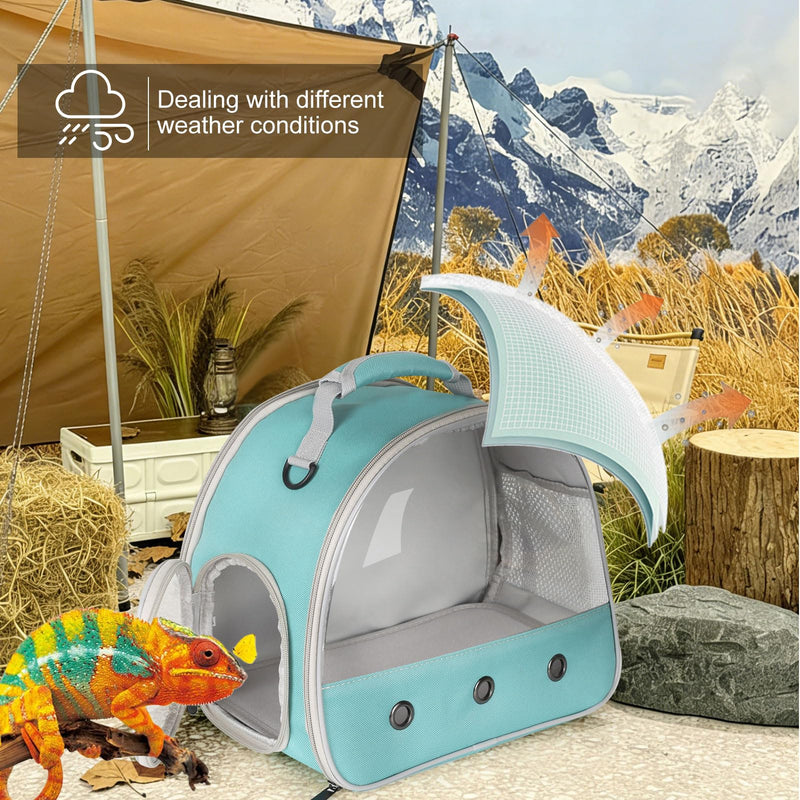 Bearded Dragon Carrier,Lizards Travel Bag, Small Animal Travel Carrier for Hedgehog Rat Parrot Bird, Portable Guinea Pig Travel Carrier for 2 Green