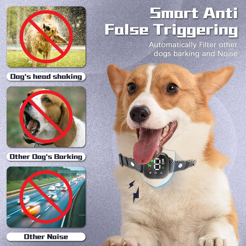 (anti-bark collar), smart anti-bark collar for large, medium and small dogs, rechargeable anti-bark training collar, bark shock collar with buzzer - PawsPlanet Australia