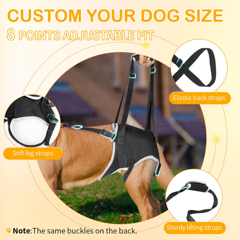 Dog Sling for Large Dogs Rear Leg Support, Adjustable Sling Support for Large Dogs Hind Legs, Hip & Back Leg Joint Injury Dog Lift, Help Me up Harness for Pets,XL XL Dog Lift Harness - PawsPlanet Australia