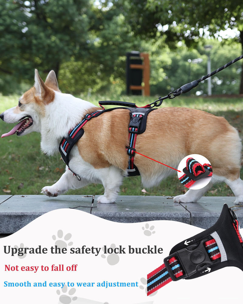 No Pull Dog Harness with Easy Control Soft Handle for Small Medium Large Dogs,Reflective Adjustable Puppy Harness,Heavy Duty Girl Boy Pet Vest with Safety Buckle (Pink, S) Pink - PawsPlanet Australia