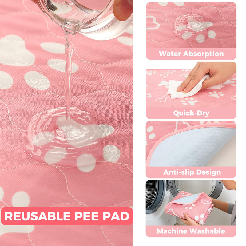 Homimp Portable Pet Playpen for Indoor Cats & Puppies, Foldable Dog Playpen Outdoor Tent Crate Cage with Pee Pad & Carry Bag, Pet Crate with Mesh Sides for Small Animals Travel, Pink S Small: 27.5"L x 21.6"W x 17.7"H