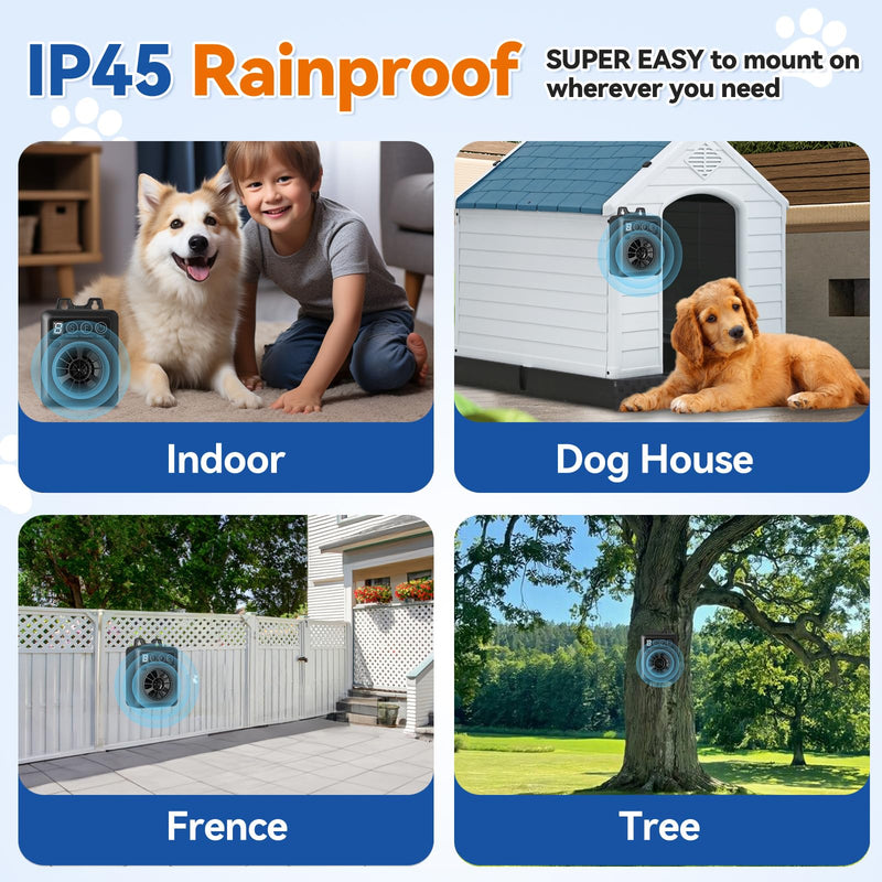 Anti Barking Device for Dogs, 50FT Rechargeable Dog Bark Deterrent Devices Stop Neighbors Dog Barking with 4 Modes, Ultrasonic Bark Control Devices Dog Barking Silencer Safe for Outdoor Indoor - PawsPlanet Australia