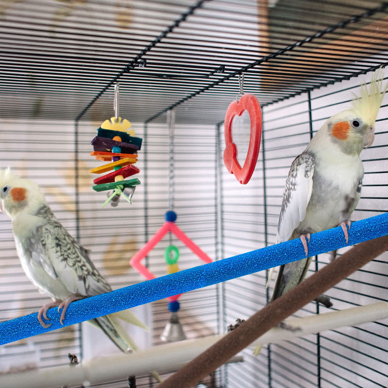 10 Pieces Bird Perch Stand Parrot Stand Paw Grinding Stick Parrot Perch Rough Surfaced Bird Cage Stand Colorful Wooden Parakeet Perch Toys for Cockatiels Cage Accessories