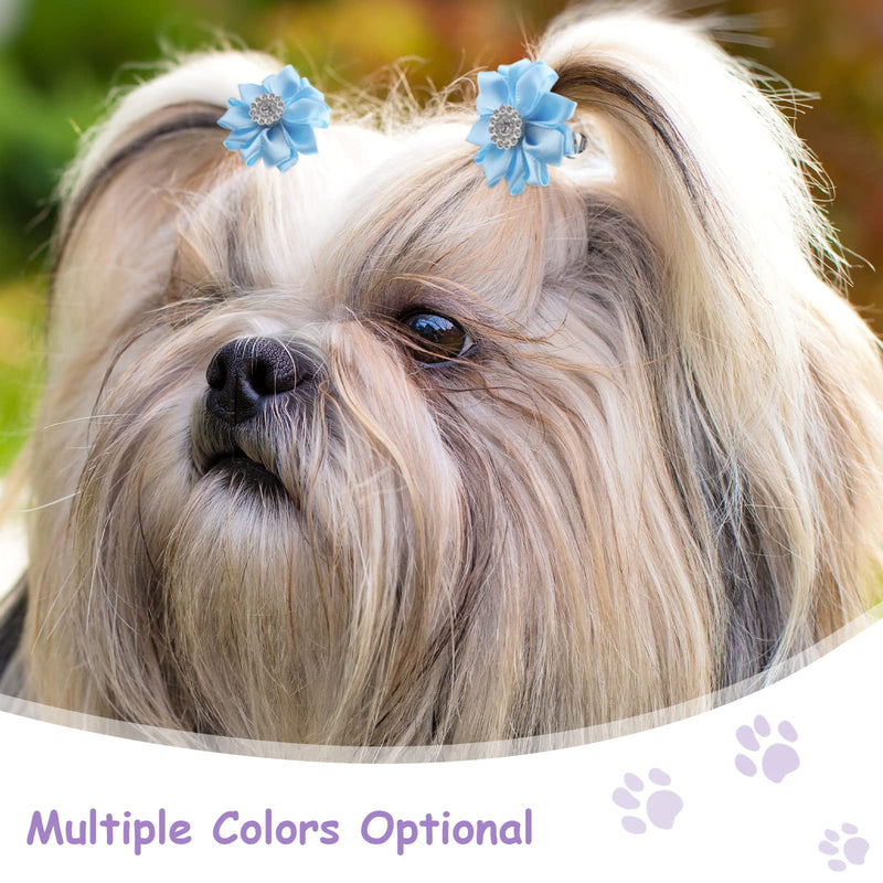 40 Pcs Flower Dogs Hair Bows with French Barrette Hair Clips Puppy Grooming Hair Accessories Dog Hair Clips Puppy Hair Bows for Small Dogs Girl Pet Cat Birthday Party Dog Hair Flower Topknot 20 Colors - PawsPlanet Australia