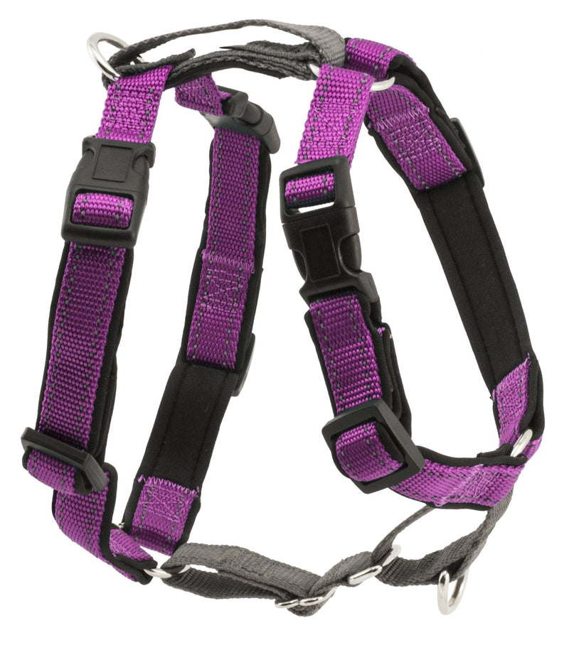 PetSafe 3 in 1 Dog Harness - No Pull Solution for Dogs - Reflective Dog Harness - Front D-Ring Clip Helps Stop Pulling - Comfortable Padded Straps - Top Handle Enhances Control - Plum - Medium Medium (Pack of 1)