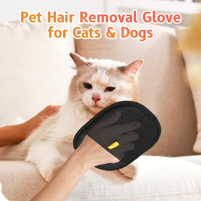 2pcs - Pet Hair Removel Glove for Cats & Dogs, Electrostatic Pet Hair Removal Gloves for Couch, Cat Grooming Gloves, Reusable Cat and Dog Hair Removel for Sofas, Furniture, Carpets and Curtains - PawsPlanet Australia