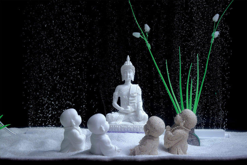Carefree Fish Aquarium Decoration Minimalist Sandstone Buddha Fish Tank Decor Bring Home a Ray of Sunshine 2.8In HS3 - PawsPlanet Australia