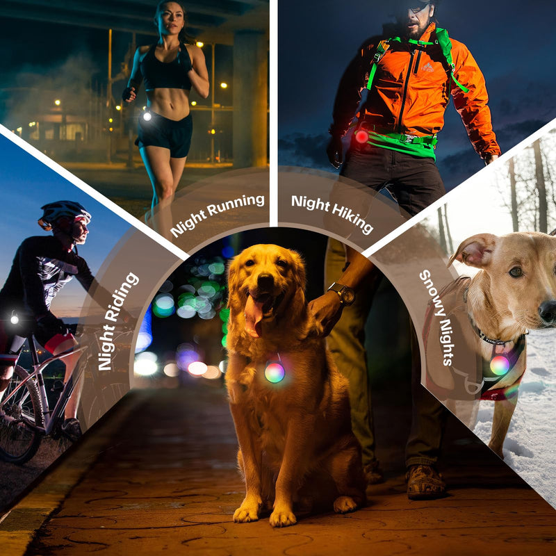 Dog Lights for Night Walking, 2 Packs LED Dog Collar Light, 4 Modes Dog Light for Dog Walking at Night,Waterproof Dog Walking Light, Rechargeable Light for Dog Collar Lights for Nighttime Clip On - PawsPlanet Australia