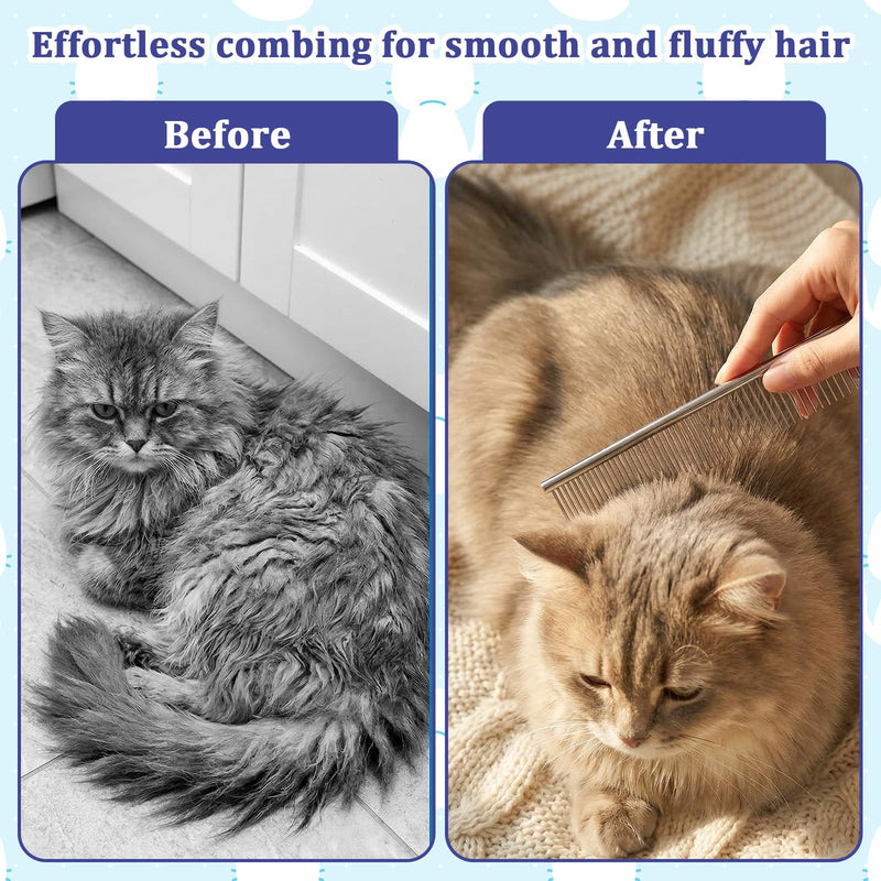 7 Pack Flea Comb Lice Comb Plastic and Metal Tick Combs for Dogs Double Sided Fine Teeth Flea Combs for Dandruff Removal Tear Stain Remover Kids Adults Small Medium Large Pets