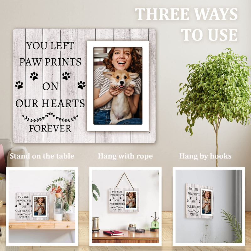 Pet Memorial Gifts for Dogs, Dog Memorial Gifts for Loss of Dog, Loss of Dog Sympathy Gift, Dog Remembrance Gift - 4x6 Dog Memorial Picture Frame with Paw Prints, Dog Loss Gifts - PawsPlanet Australia