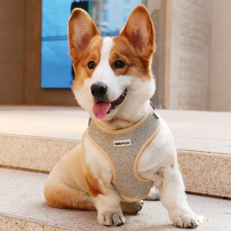 No Pull Dog Harness with Leash Clip,Adjustable Soft Padded and Cotton Fabric Pet Vest for Large,Medium and Small Dogs (Taupe, Small) TAUPE - PawsPlanet Australia