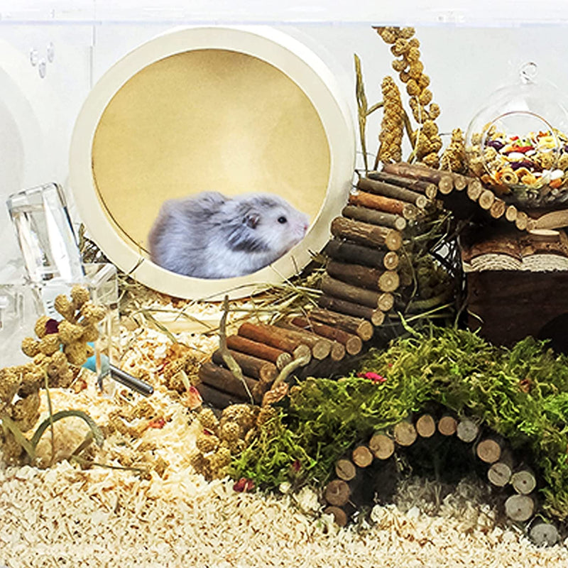 Allazone Hamster Wooden Running Wheel, Wooden Small Pets Exercise Wheel, Running Spinner Wheel Play Toy for Rat Gerbil Mice Chinchillas Hedgehogs Guinea Pigs, S - PawsPlanet Australia