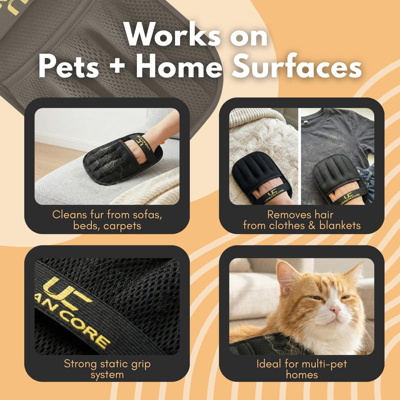 2 PCS Electrostatic Pet Hair Removal Glove for Laundry Best Dog Hair Remover Glove Magic Brush for Pet Fur Removal on Couch Use for Cat Grooming Supplies Dog Grooming Tool - PawsPlanet Australia