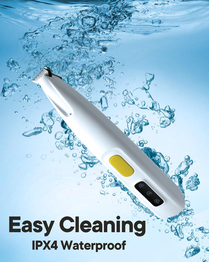 Upgraded Dog Paw Trimmer with LED Light, 18mm Widen Blade, 35dB Low Noise, LED Display, Fully Waterproof, Rechargeable Clipper for Dogs Cats Trimming Paws, Eyes, Ears, Face, and Rump - PawsPlanet Australia