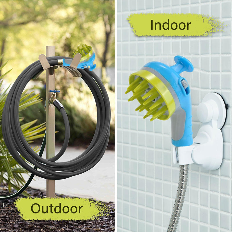 Dog Shower Attachment, Dogs Shower Sprayer Attachment with Massage Head, Dog Shower Brush for Bathroom Shower Arm, Pet Bathing Tool, for Dog and Cat Grooming, Indoor & Outdoor(Blue) Blue - PawsPlanet Australia