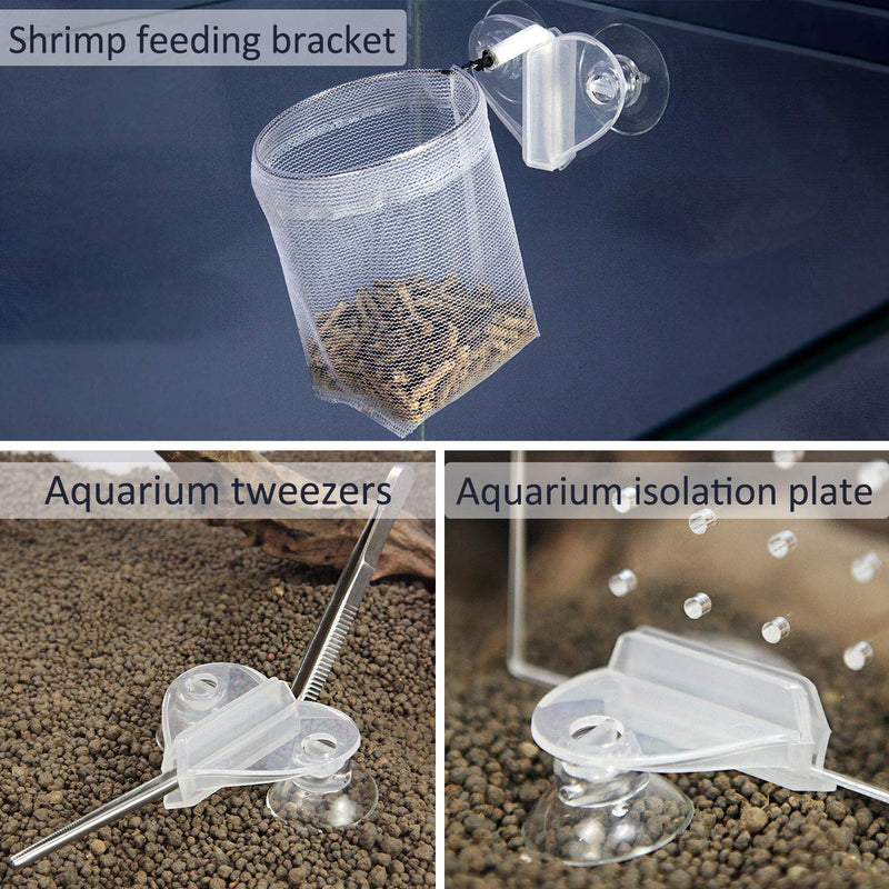 Pawfly 6 Pack Aquarium Divider Clip with Suction Cup Heart Shaped Clear Plastic Isolation Holder for Fish Tank